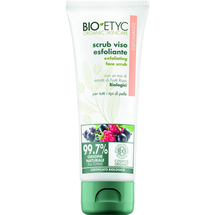 BIOETYC ORGANIC SKINCARE SCRUB VISO ESFOLIANTE ESTRATTI FRUTTI ROSSI TUTTI I TIPI DI PELLE 75 ML