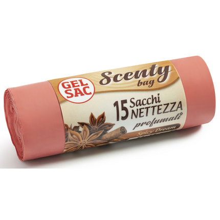 GEL SAC 15 SACCHETTI PATTUMIERA SCENTY BAG 52x58 10G PROFUMATI SPICY DREAM