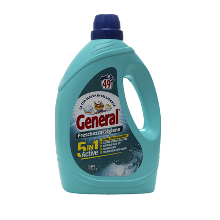 GENERAL DETERSIVO LIQUIDO LAVATRICE 5in1 FRESCHEZZA+IGIENE 49 LAVAGGI
