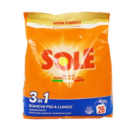 SOLE DETERSIVO POLVERE BUCATO LAVATRICE BIANCO SPLENDENTE SACCO 26 MISURINI KG 1,300
