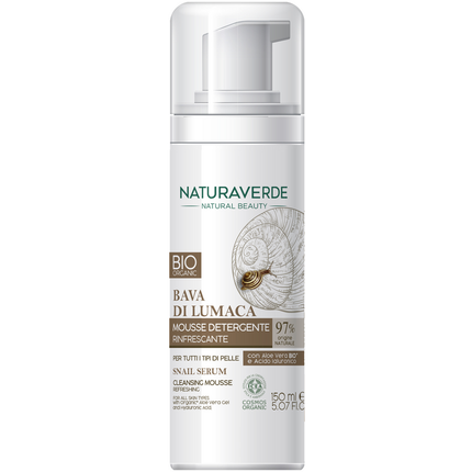 NATURAVERDE BIO BAVA DI LUMACA MOUSSE DETERGENTE RINFRESCANTE PER TUTTI I TIPI DI PELLE 150 ML
