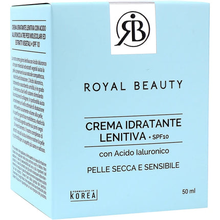 ROYAL BEAUTY CREMA IDRATANTE LENITIVA SPF10 CON ACIDO IALURONICO PER PELLE SECCA e SENSIBILE 50 ML