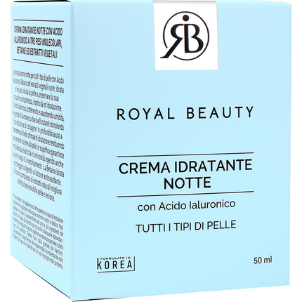 ROYAL BEAUTY CREMA IDRATANTE NOTTE CON ACIDO IALURONICO PER TUTTI I TIPI DI PELLE 50 ML