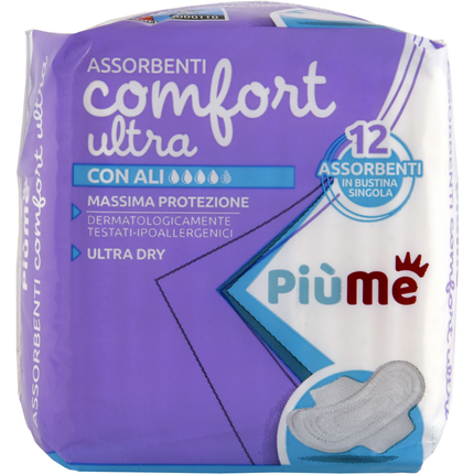PIUME ASSORBENTI COMFORT ULTRA CON ALI 12 PEZZI