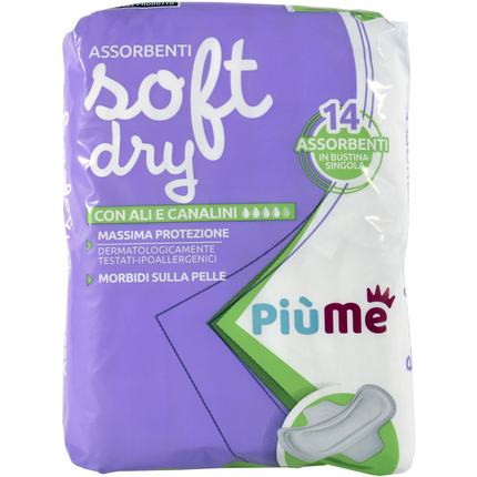 PIUME ASSORBENTI SOFT DRY CON ALI 14 PEZZI