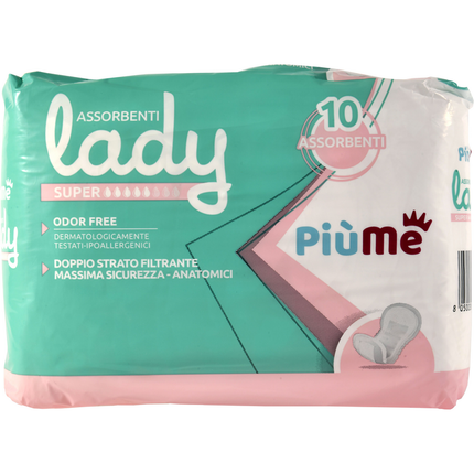 PIUME ASSORBENTI LADY SUPER 10 PEZZI DISPOSITIVO MEDICO CE CL1