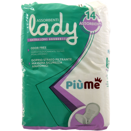 PIUME ASSORBENTI LADY EXTRA LONG 14 PEZZI DISPOSITIVO MEDICO CE CLASSE 1