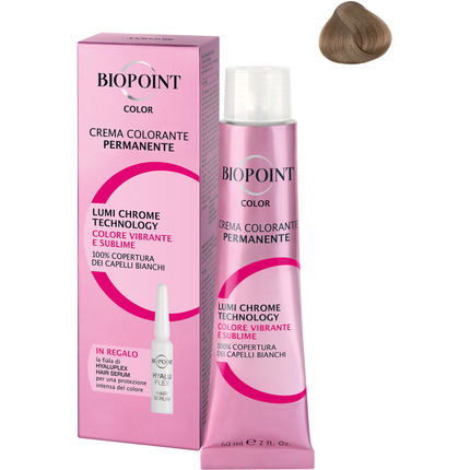 BIOPOINT 08 BIONDO CHIARO + FIALA SERUM PERSONAL PROFESSIONAL COLOR CREMA COLORANTE PERMANENTE