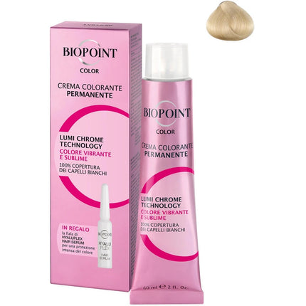 BIOPOINT 10 BIONDO PLATINO + FIALA SERUM PERSONAL PROFESSIONAL COLOR CREMA COLORANTE PERMANENTE