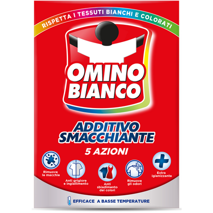 OMINO BIANCO ADDITIVO SMACCHIANTE 5 AZIONI POLVERE 500 GRAMMI