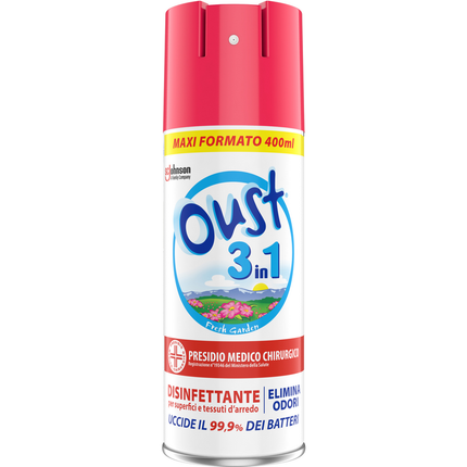 OUST 3in1 DISINFETTANTE ELIMINA ODORI FRESH GARDEN SPRAY MAXI FORMATO 400 ML
