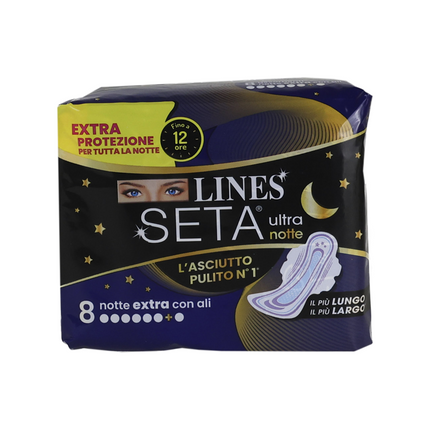 LINES SETA ULTRA NOTTE ASSORBENTE CON EXTRA ALI 8 PZ