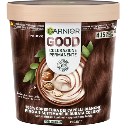 GARNIER GOOD 4.15 CASTANO FREDDO NOCCIOLA COLORAZIONE PERMANENTE SENZA AMMONIACA 160 GR