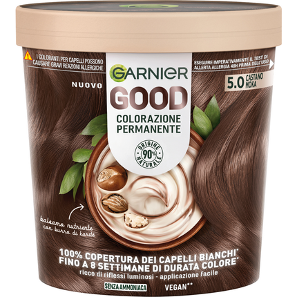 GARNIER GOOD 5.0 CASTANO MOKA COLORAZIONE PERMANENTE SENZA AMMONIACA 160 GR