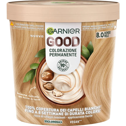 GARNIER GOOD 8.0 BIONDO MIELE COLORAZIONE PERMANENTE SENZA AMMONIACA 160 GR