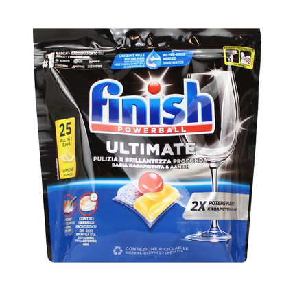FINISH PASTIGLIE PER LAVASTOVIGLIE ULTIMATE ALL IN 1 25 TABS LIMONE