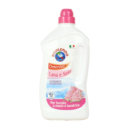 RISPLENDO DETERSIVO LIQUIDO BUCATO MANO e LAVATRICE LANA e SETA 16 LAVAGGI 1 LT