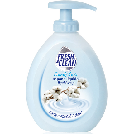 FRESH & CLEAN SAPONE LIQUIDO LATTE e FIORI DI COTONE CON EROGATORE 300 ML
