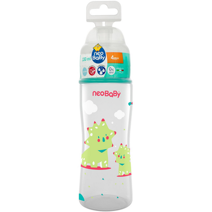 NEO BABY BIBERON PP SILICONE DINO VERDE 4m+ 300 ML