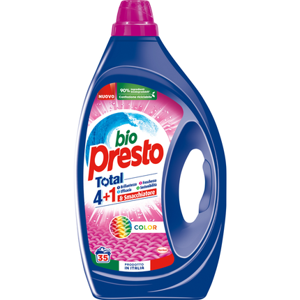 BIO PRESTO DETERSIVO LIQUIDO BUCATO LAVATRICE COLOR 35 LAVAGGI