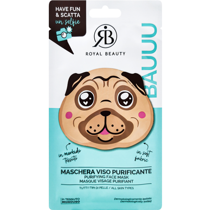 ROYAL BEAUTY MASCHERA VISO IN TESSUTO ANIMAL STYLE PURIFICANTE RB701081