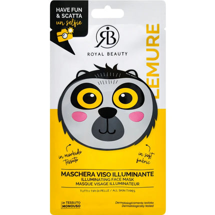 ROYAL BEAUTY MASCHERA VISO IN TESSUTO ANIMAL STYLE ILLUMINANTE RB701082