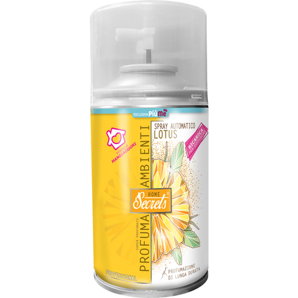 SECRETS HOME PROFUMA AMBIENTI SPRAY AUTOMATICO RICARICA PER DIFFUSORE 250 ML LOTUS