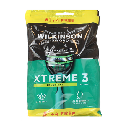 WILKINSON RASOIO XTREME 3 FLEXIBLE SENSITIVE COMFORT 8+4 PEZZI