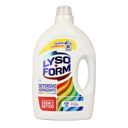 LYSOFORM DETERSIVO LAVATRICE IGIENIZZANTE BUCATO 36 LAVAGGI COLORI BRILLANTI 1620 ML
