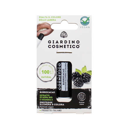 GIARDINO COSMETICO BURROCACAO VEGAN PROTEGGE, ILLUMINA e COLORA AROMA MORA