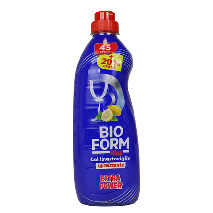 BIOFORM PLUS GEL LAVASTOVIGLIE IGIENIZZANTE EXTRA POWER 45 LAVAGGI 820 ML