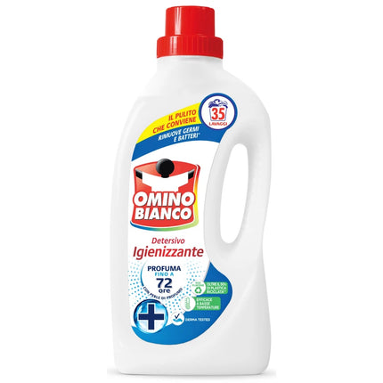 OMINO BIANCO DETERSIVO LIQUIDO IGIENIZZANTE BUCATO LAVATRICE 35 LAVAGGI 1400 ML