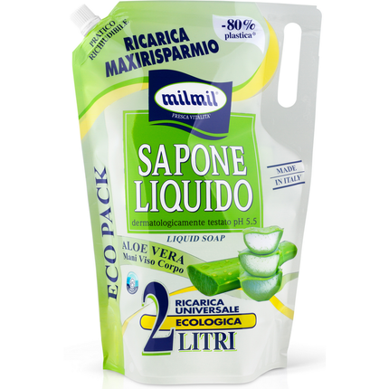 MIL MIL SAPONE LIQUIDO ALOE VERA RICARICA BUSTA 2 LT