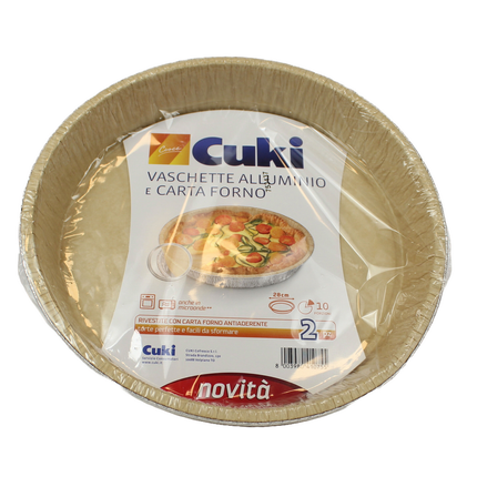 CUKI VASCHETTA TCA10G ALLUMINIO e CARTA FORNO 10 PORZIONI 2 PEZZI