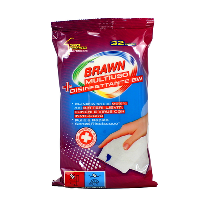 BRAWN 32 PANNI PROFUMATI MULTIUSO DISINFETTANTE BW PMC