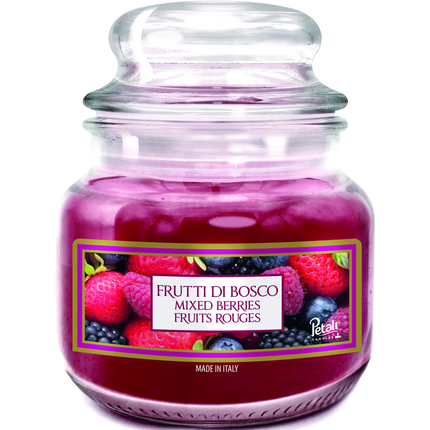 PETALI CANDELA PROFUMATA FRUTTI ROSSI 25H ZUCCHERIERA PICCOLA
