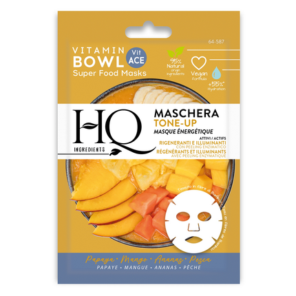 HQ MASCHERA VISO IN TESSUTO BOWL TONE UP RIGENERANTE E ILLUMINANTE