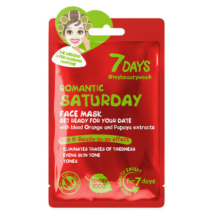 7 DAYS MASCHERA VISO IN TESSUTO ROMANTIC SATURDAY 28 GR.