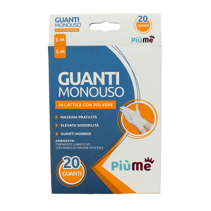 PIUME GUANTI IN LATTICE USA & GETTA 20 PEZZI MISURA S/M