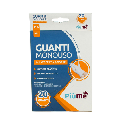PIUME GUANTI IN LATTICE USA & GETTA 20 PEZZI MISURA M/L