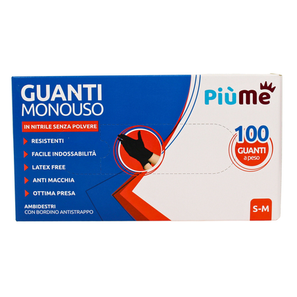 PIUME GUANTI IN NITRILE USA & GETTA 100 PEZZI MISURA S/M