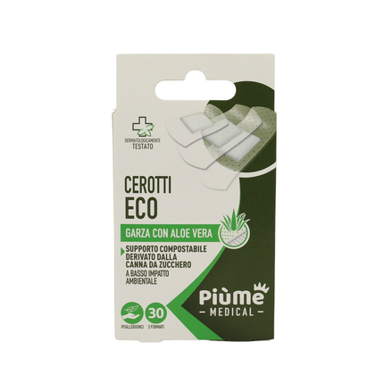 PIUME CEROTTI TRASPARENTI GARZA ALOE 30 PEZZI 3 FORMATI