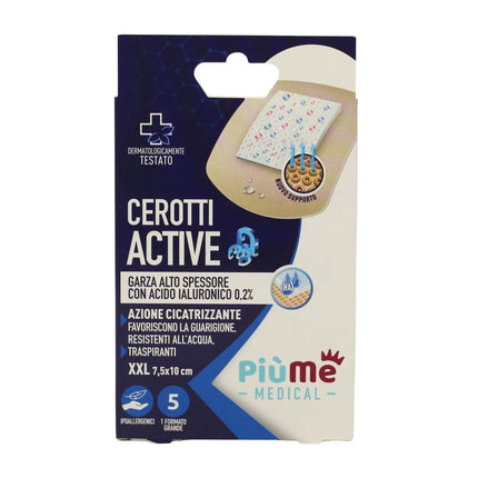 PIUME CEROTTI GARZA CICATRIZZANTE FORMATO XXL 7,5x10 5 PEZZI