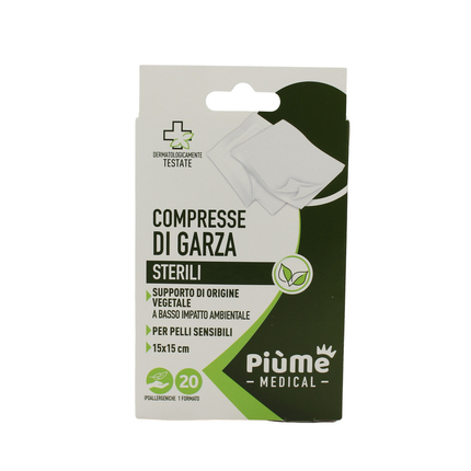 PIUME COMPRESSE GARZA 15x15 TNT 20 PEZZI