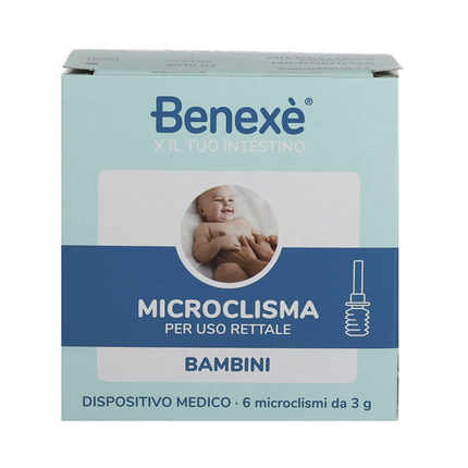 BENEXE' INTESTINO 6 MICROCLISMI PER BAMBINI DA 3 grammi CON GLICEROLO, MALVA E CAMOMILLA