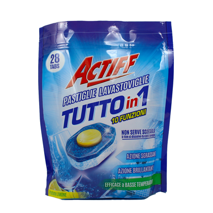 ACTIFF DETERSIVO LAVASTOVIGLIE PASTIGLIE TUTTO IN 1 PROFUMO LIMONE 28 TABS