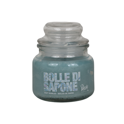 PETALI CANDELA PROFUMATA BOLLE DI SAPONE 25H ZUCCHERIERA PICCOLA