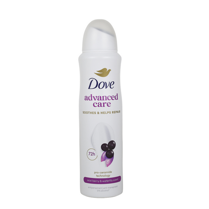 DOVE DEODORANTE SPRAY GO FRESH ACAI BERRY & WATERLILY ADVANCED CARE 150 ML