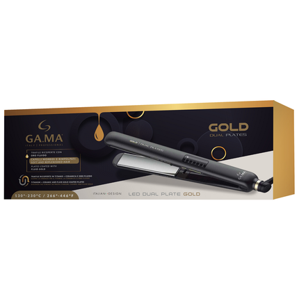 GAMA PIASTRA CAPELLI GOLD DUAL PLATES CERAMIC OIL PLATE