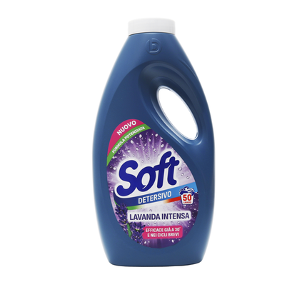 SOFT DETERSIVO LIQUIDO BUCATO LAVATRICE LAVANDA INTENSA 50 LAVAGGI 2250 ML